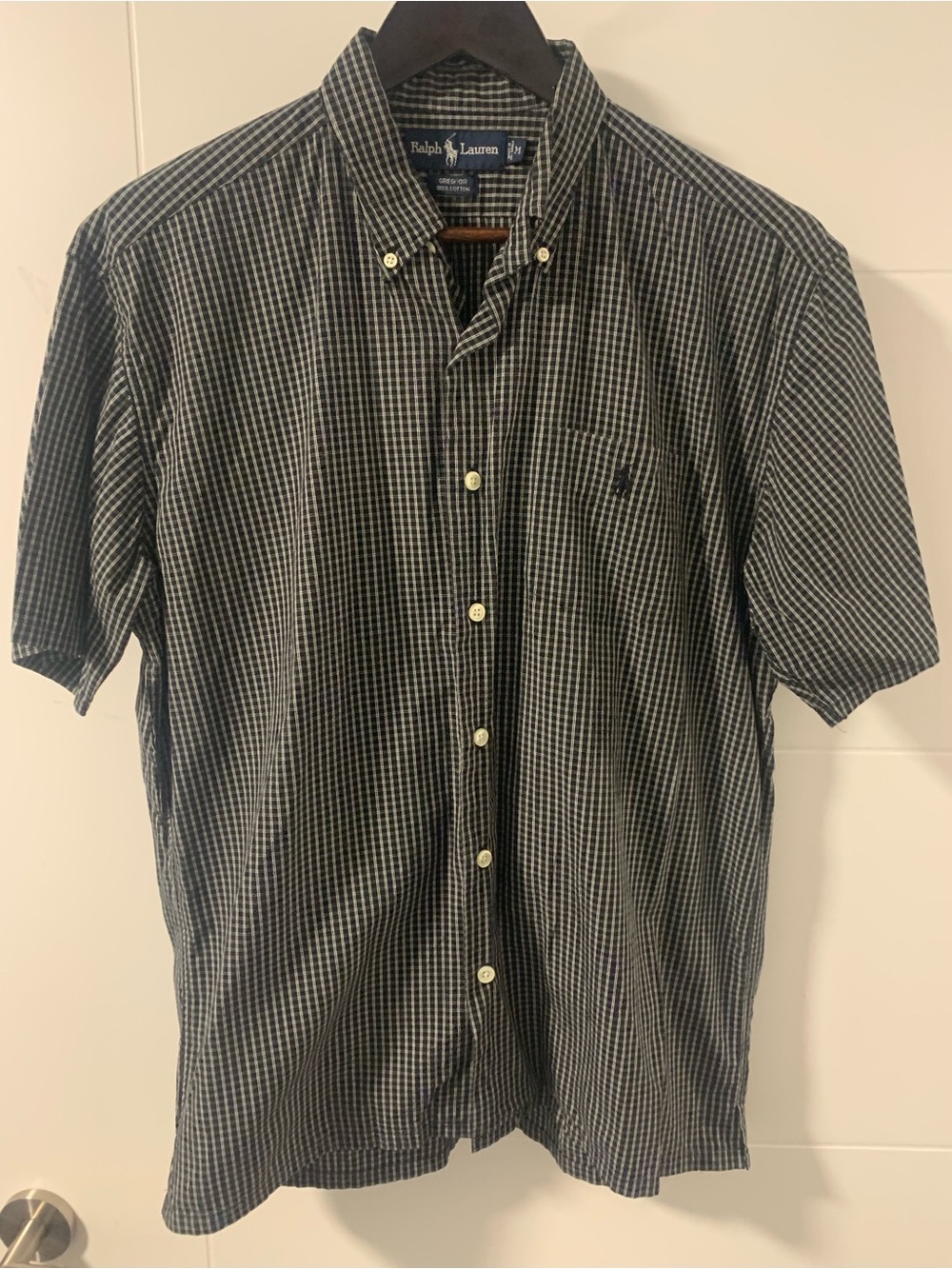 Ralph Lauren Men’s Short-Sleeve Button-Down Shirt - Black/White Check A16
